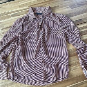 Modcloth Red and White Button Down Shirt